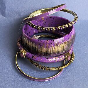 Exquisite Set Of 6 Purple Bangle Bracelet Fashion For Women's Casual
